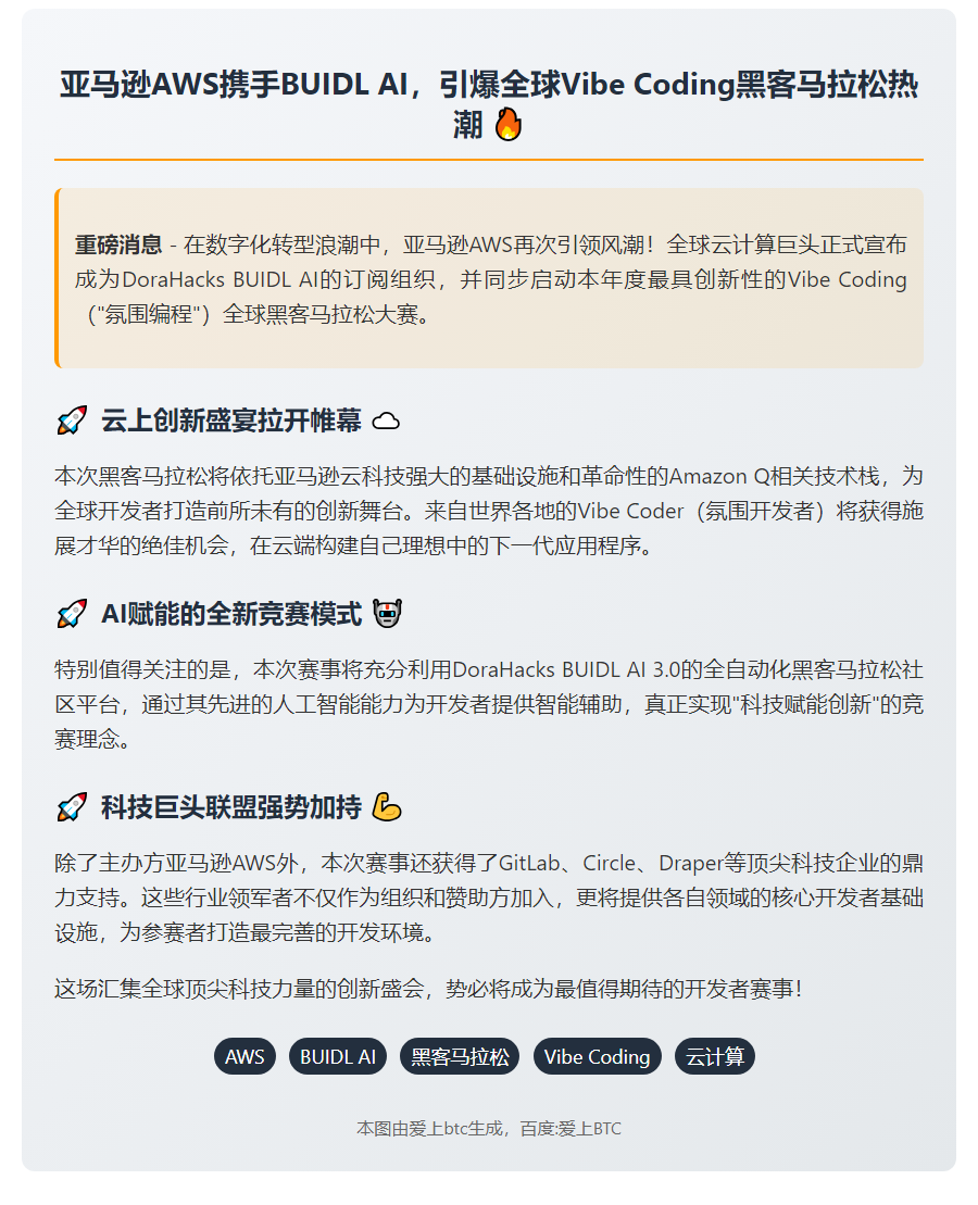 AWS携手BUIDL AI启动全球黑客松