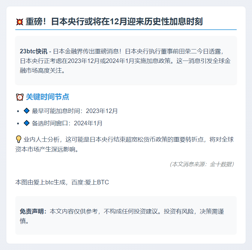 日央行或12月加息