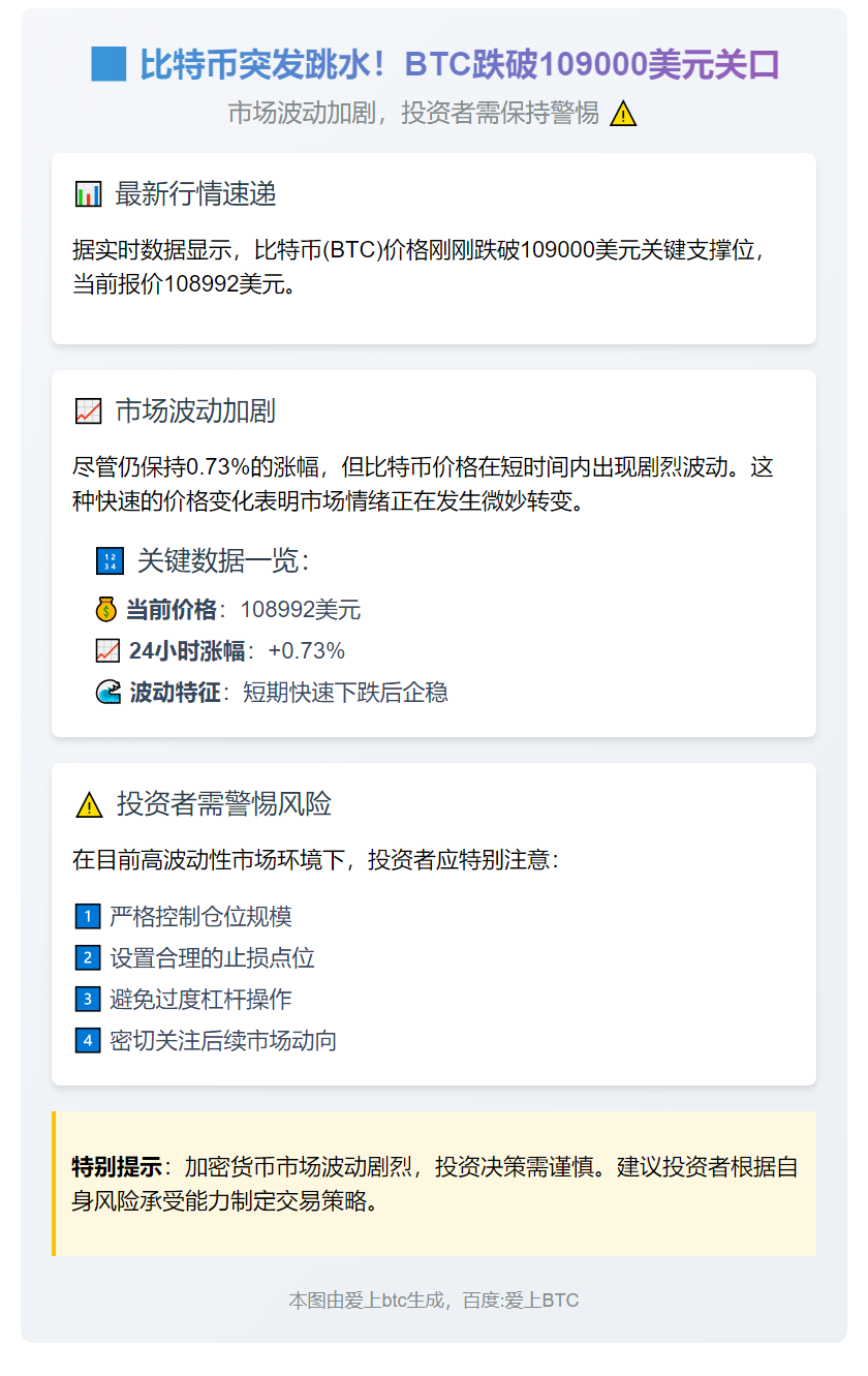 BTC跌破10.9万美元