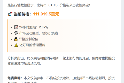 BTC破11.1万美元