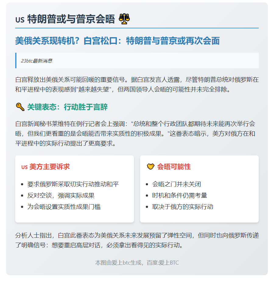 白宫：特朗普或与普京会晤