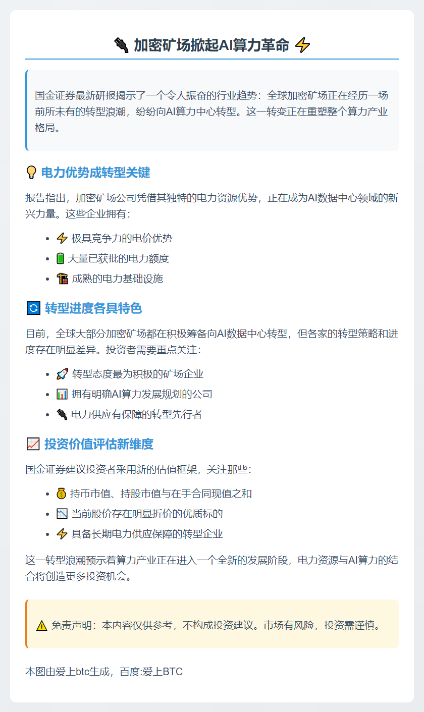海外矿场转型AI算力中心