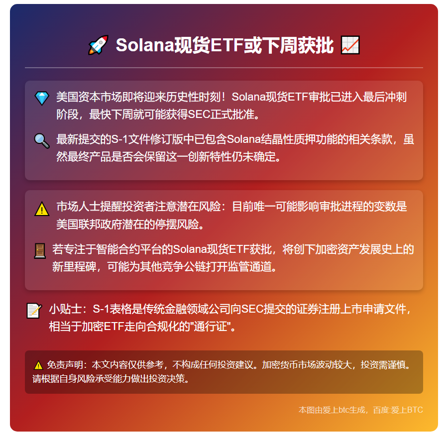 Solana现货ETF或下周获批