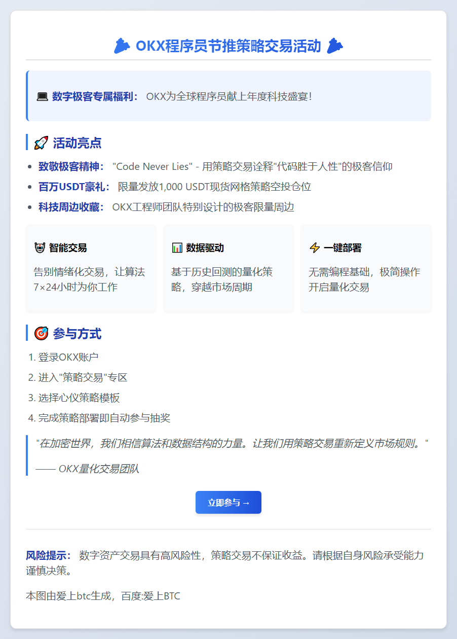 OKX程序员节推策略交易活动