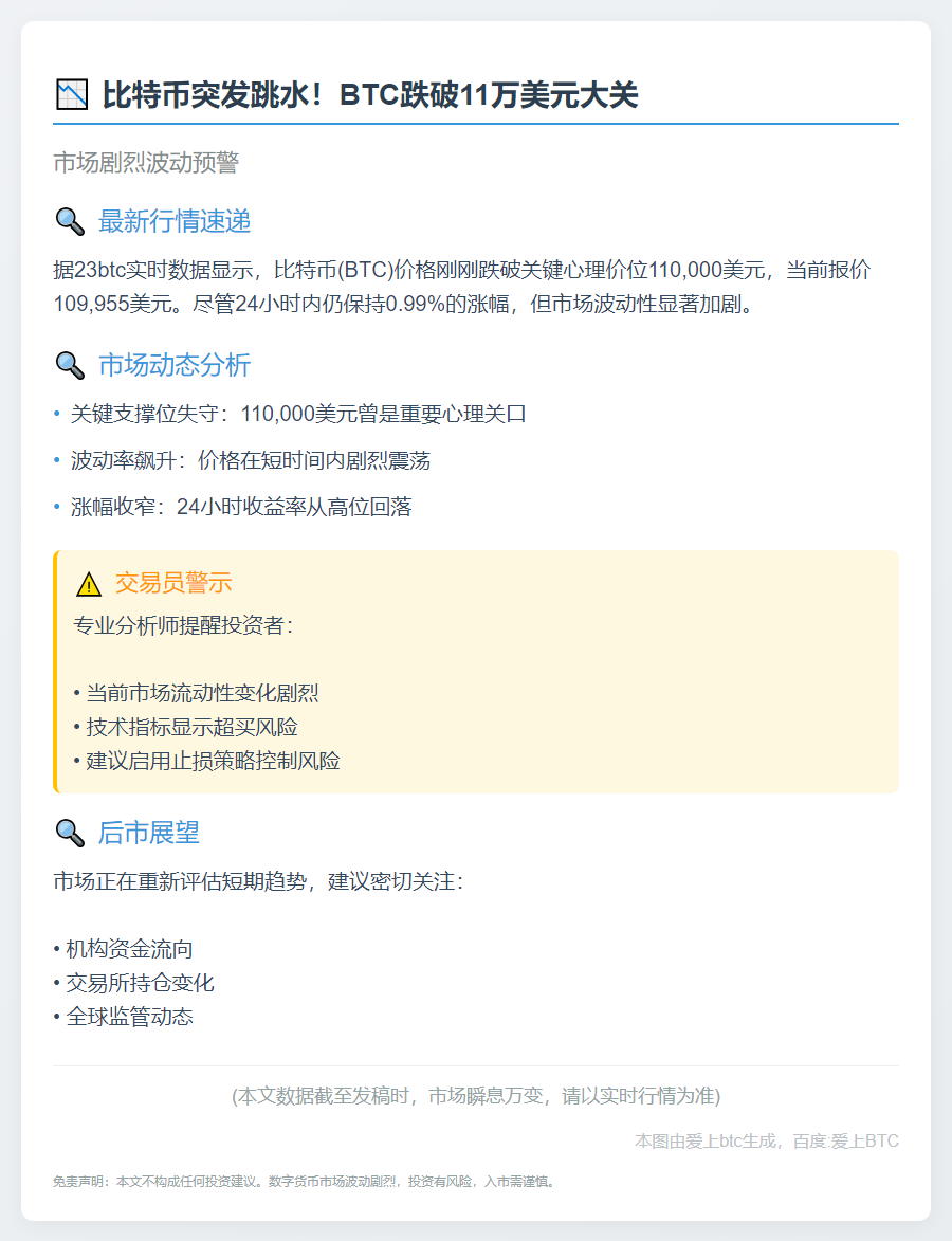 BTC跌破11万美元