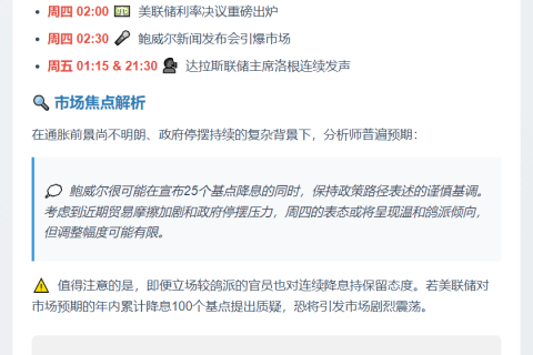 美联储利率决议及鲍威尔发布会前瞻