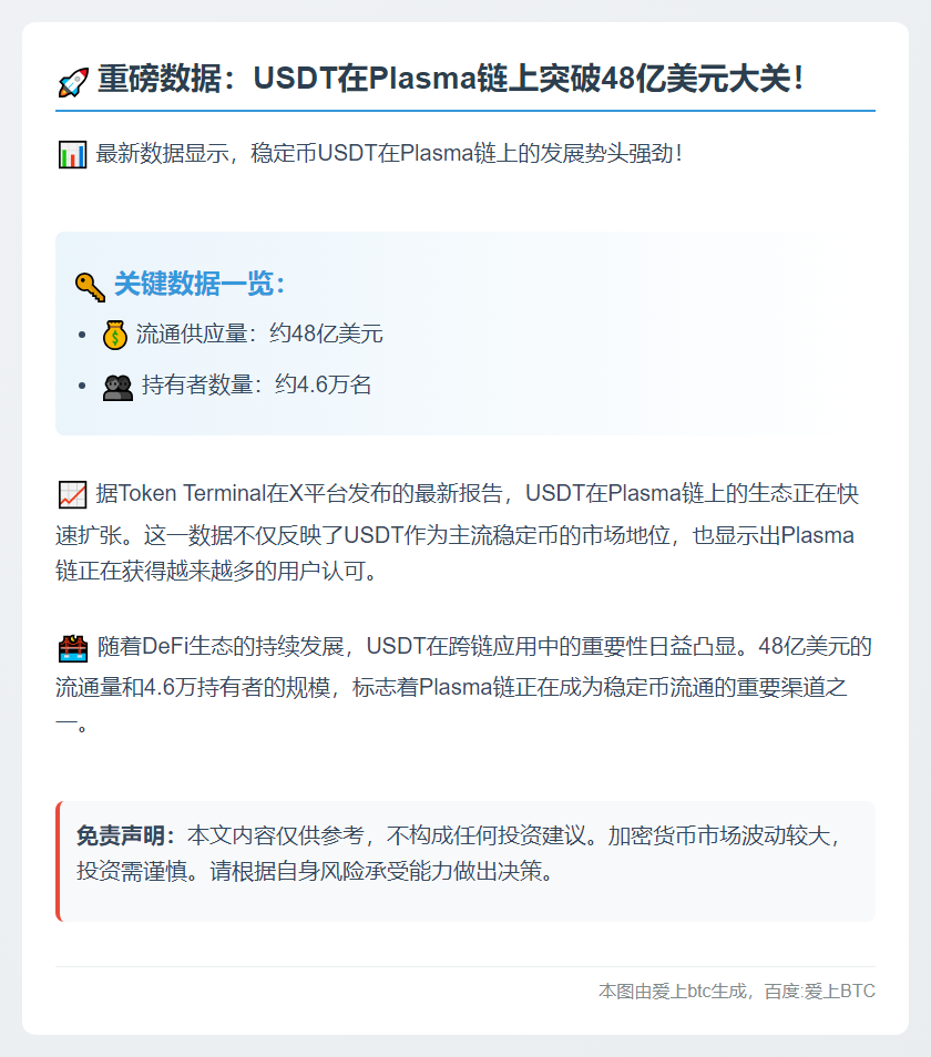 USDT流通48亿美元 4.6万持有者