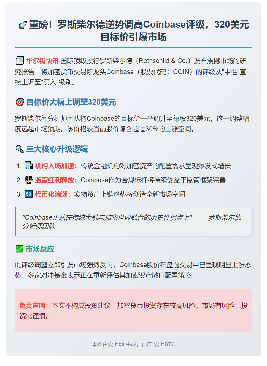 罗斯柴尔德上调Coinbase评级至