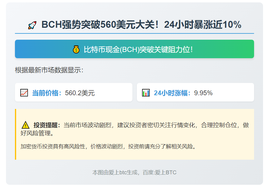 BCH突破560美元