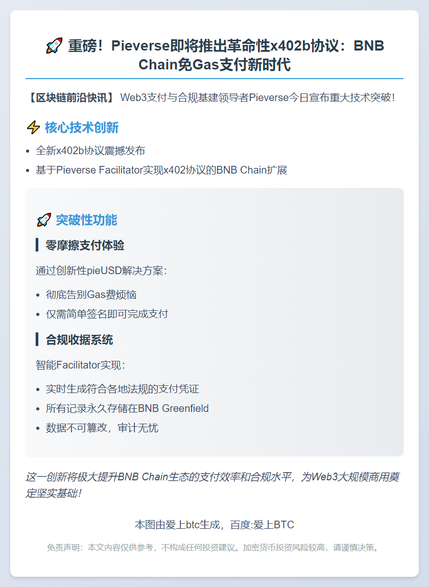 BNB Chain免Gas支付协议x402b即将上线