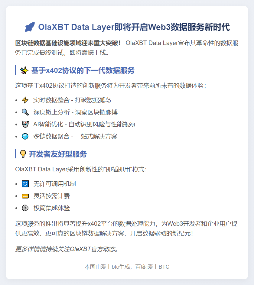 OlaXBT即将推出x402数据服务
