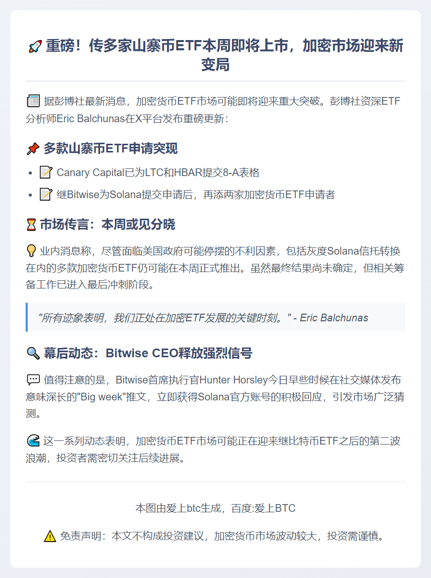 山寨币ETF或本周上市