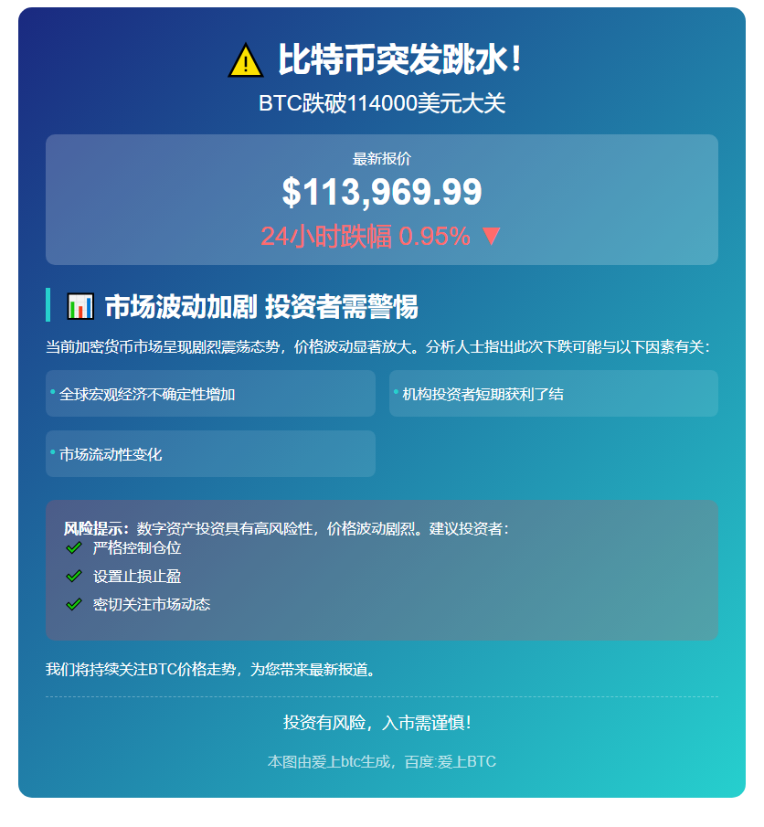 比特币暴跌至11.4万美元