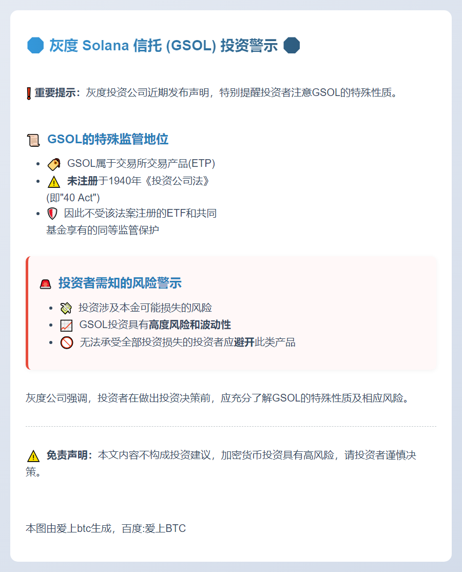 灰度GSOL不受40 Act监管保护