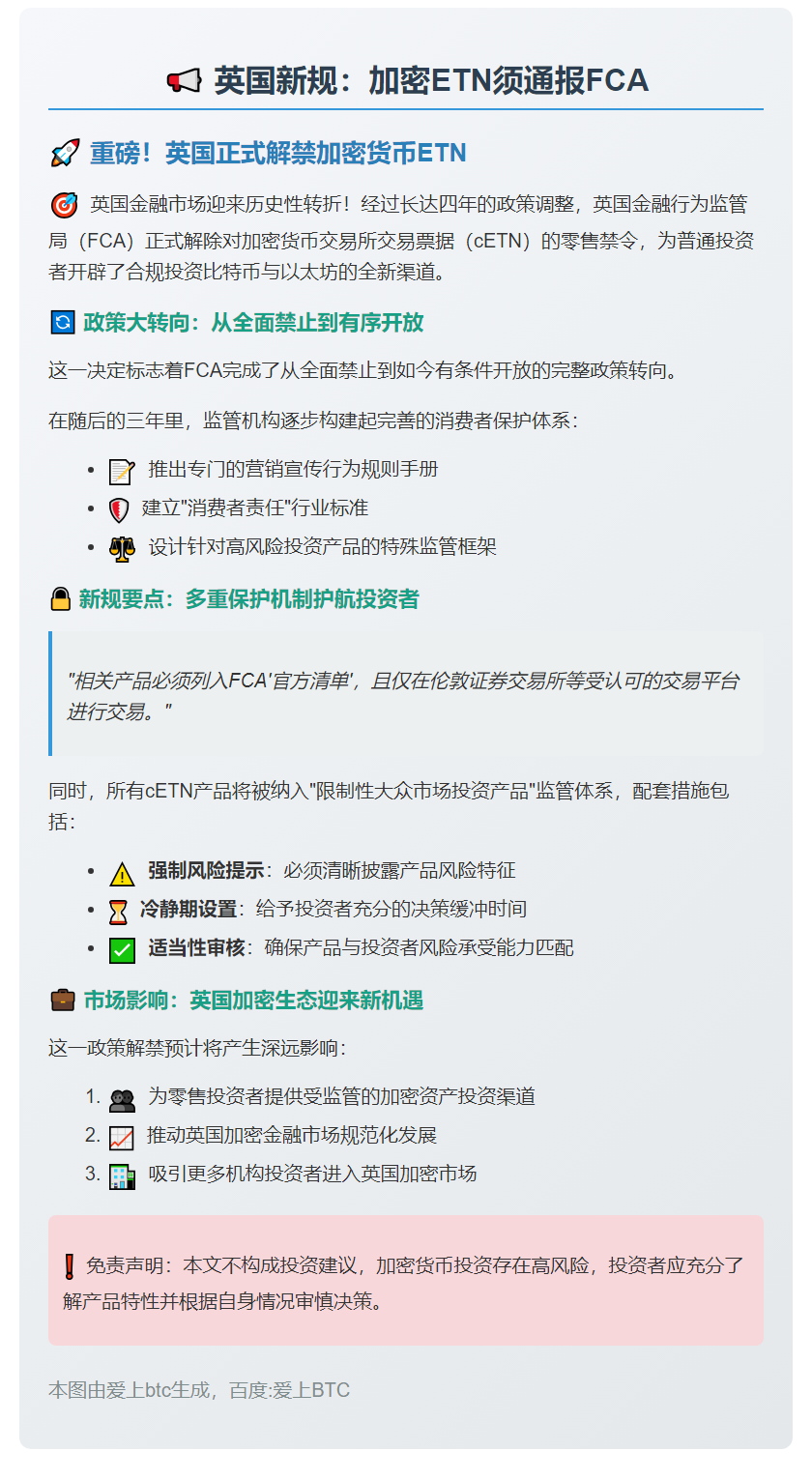 英国新规：加密ETN须通报FCA
