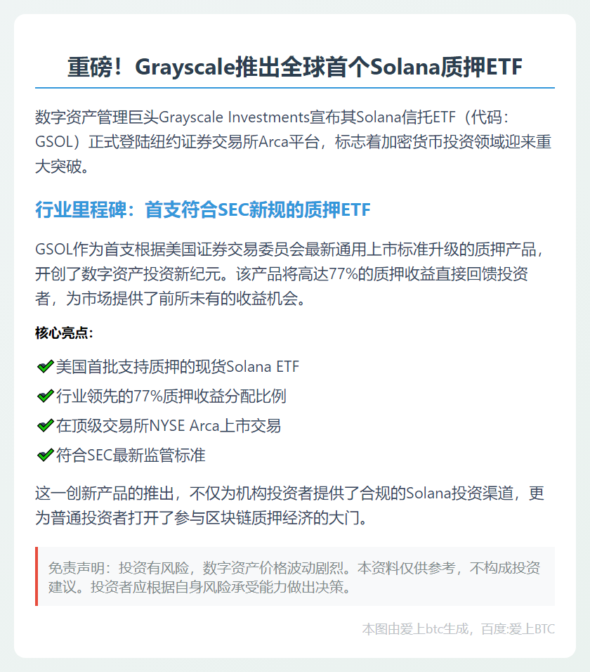 Grayscale Solana信托GSOL登陆纽交所