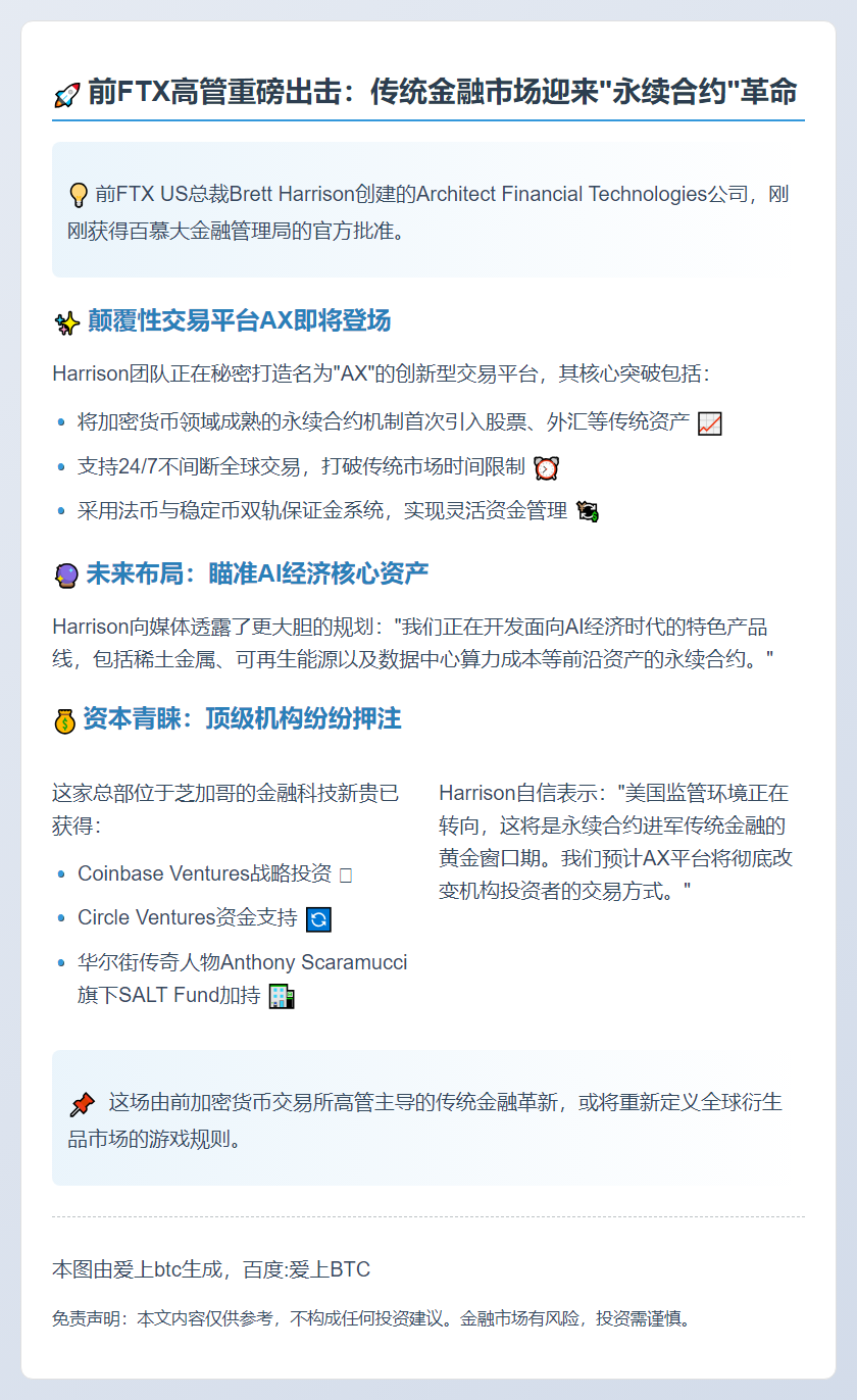 前FTX总裁推股票外汇永续合约平台