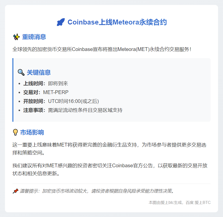 Coinbase上线Meteora永续合约