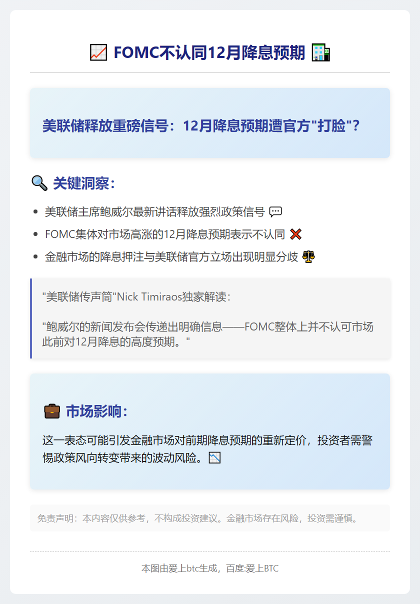 FOMC不认同12月降息预期
