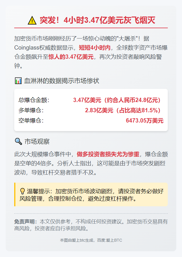 4小时爆仓3.47亿