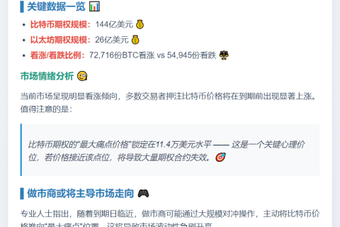 17亿美元比特币以太坊期权周五到期