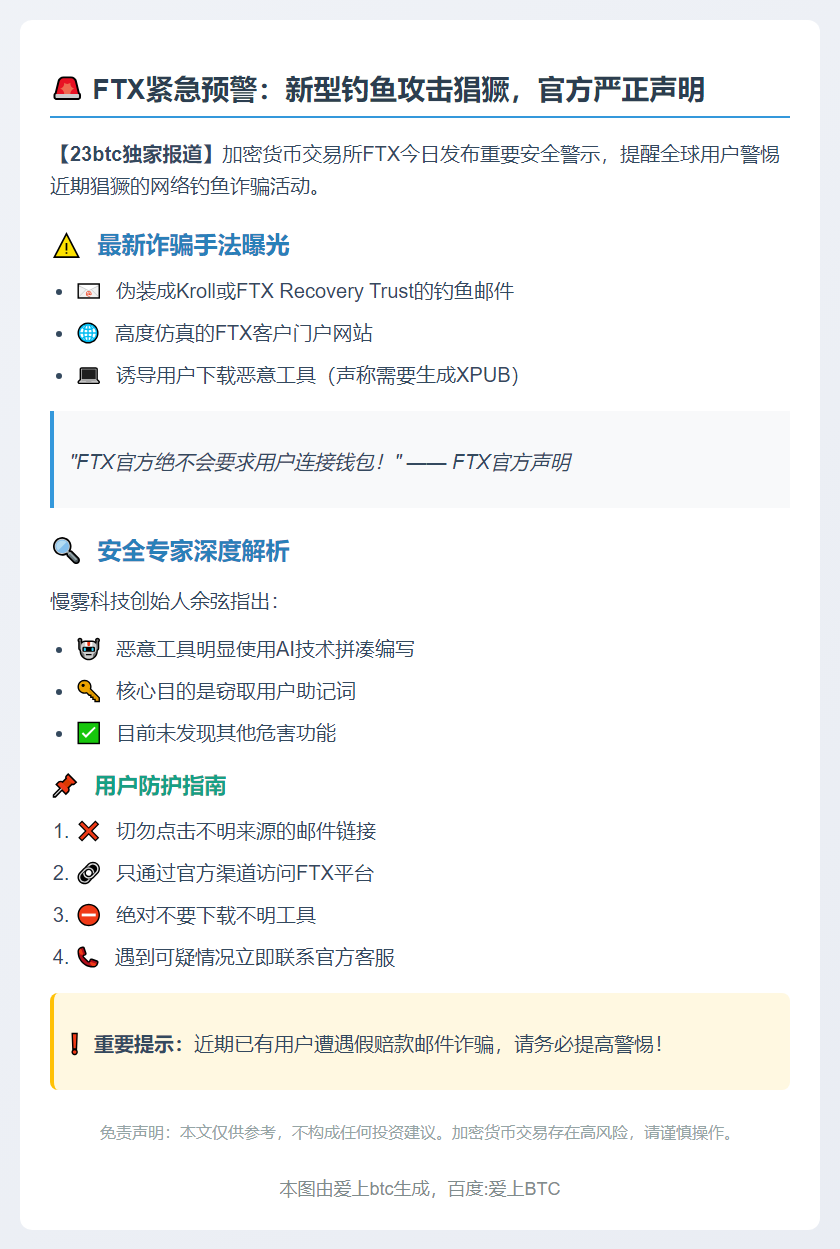警惕FTX钓鱼邮件与仿冒网站