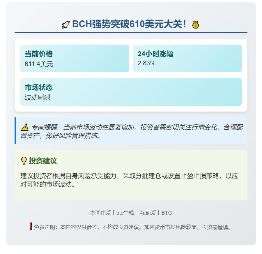 BCH突破610美元