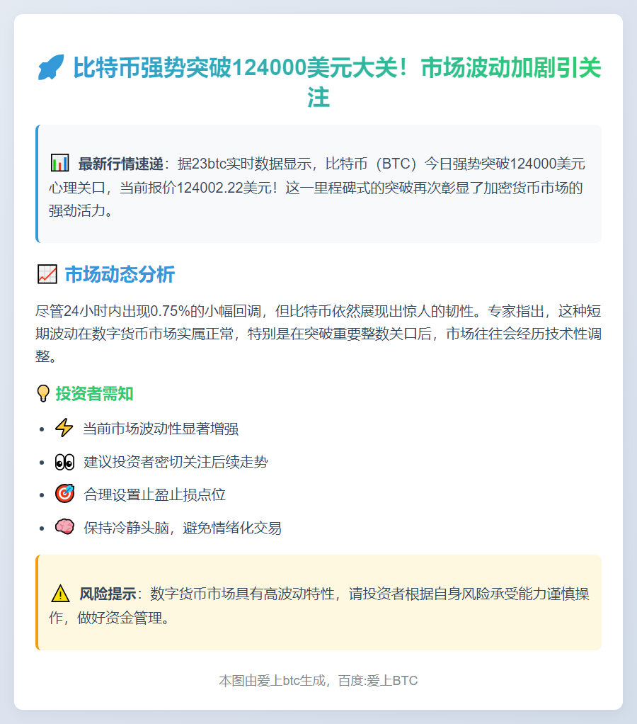比特币突破12.4万美元