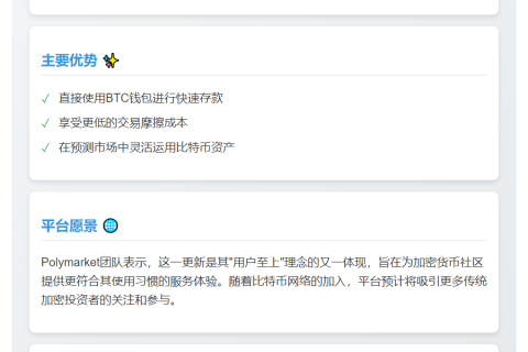 Polymarket支持BTC存款