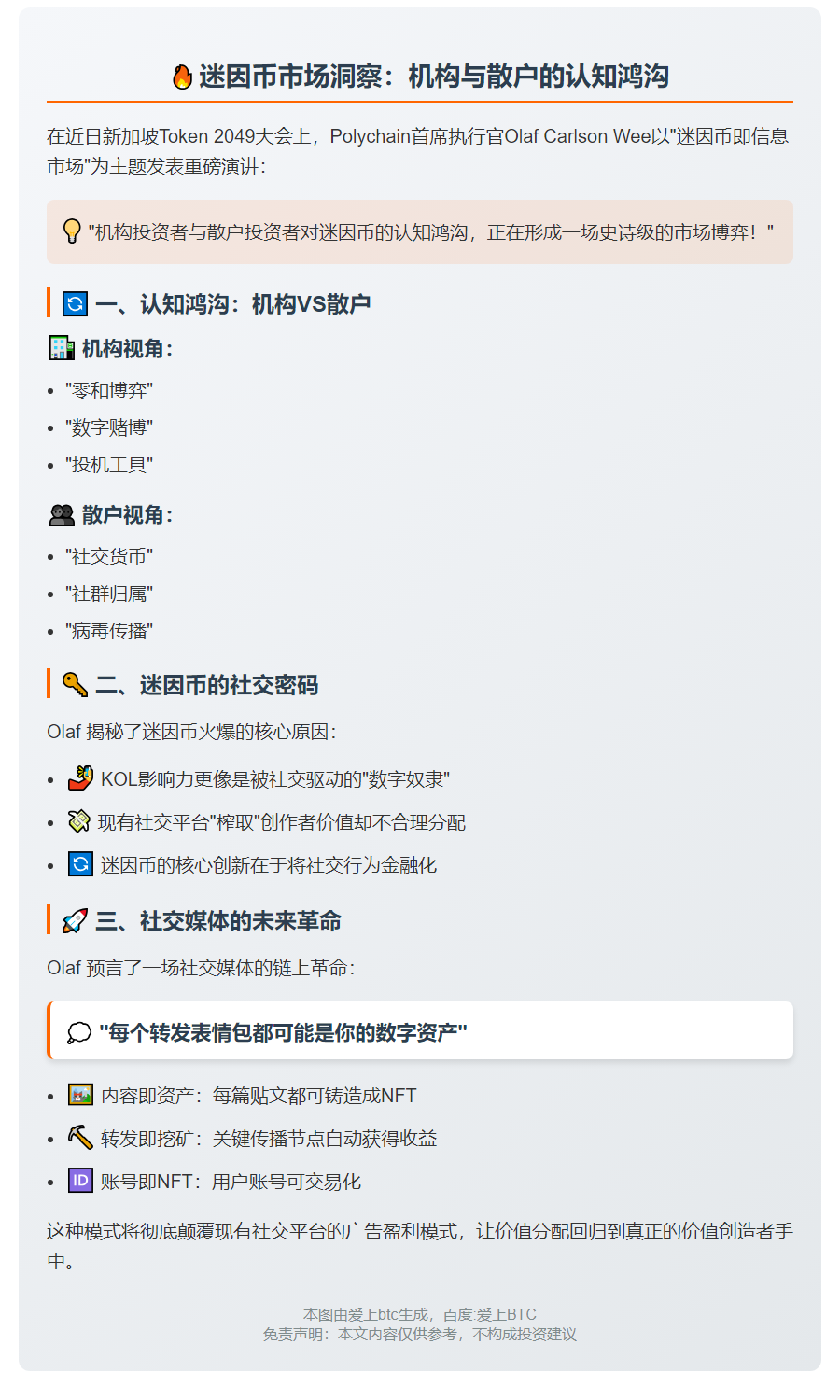 机构与散户对迷因币态度分歧