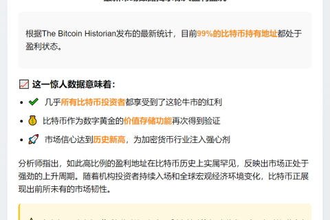 99%比特币地址盈利
