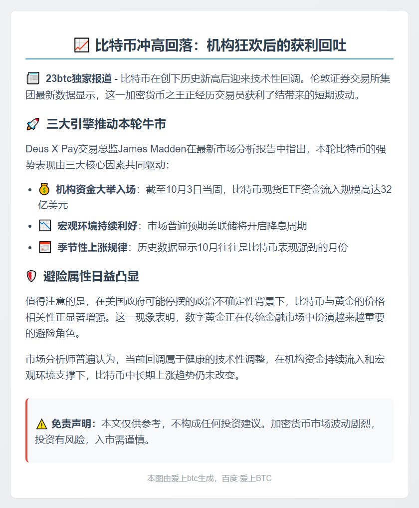 比特币新高后回落