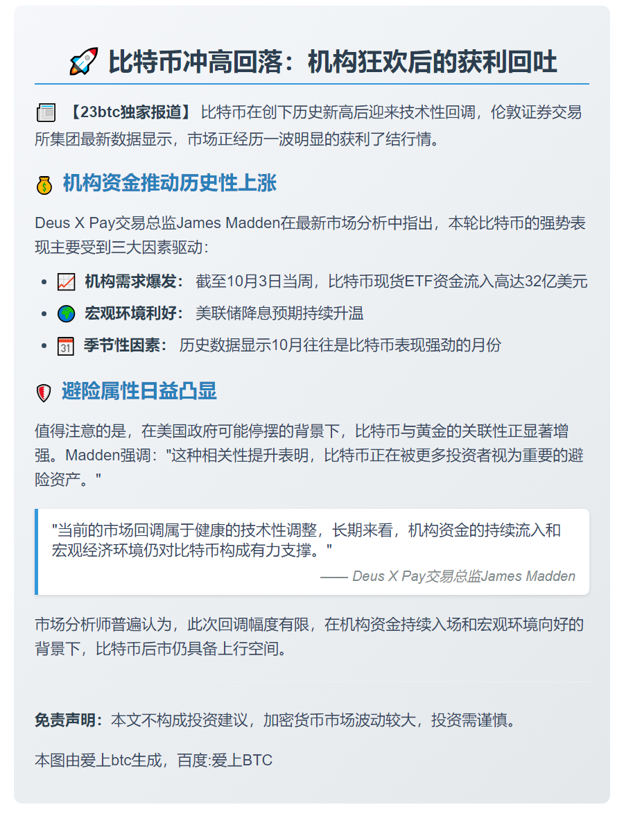 比特币创新高后回落
