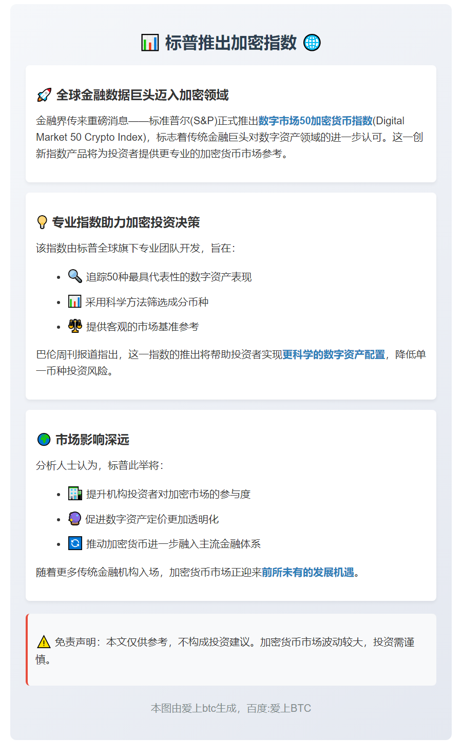 标普推出加密指数