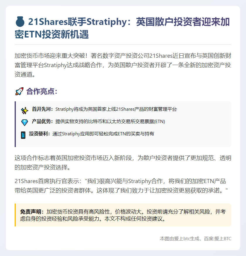 21Shares与Stratiphy合作开放散户加密ETN交易