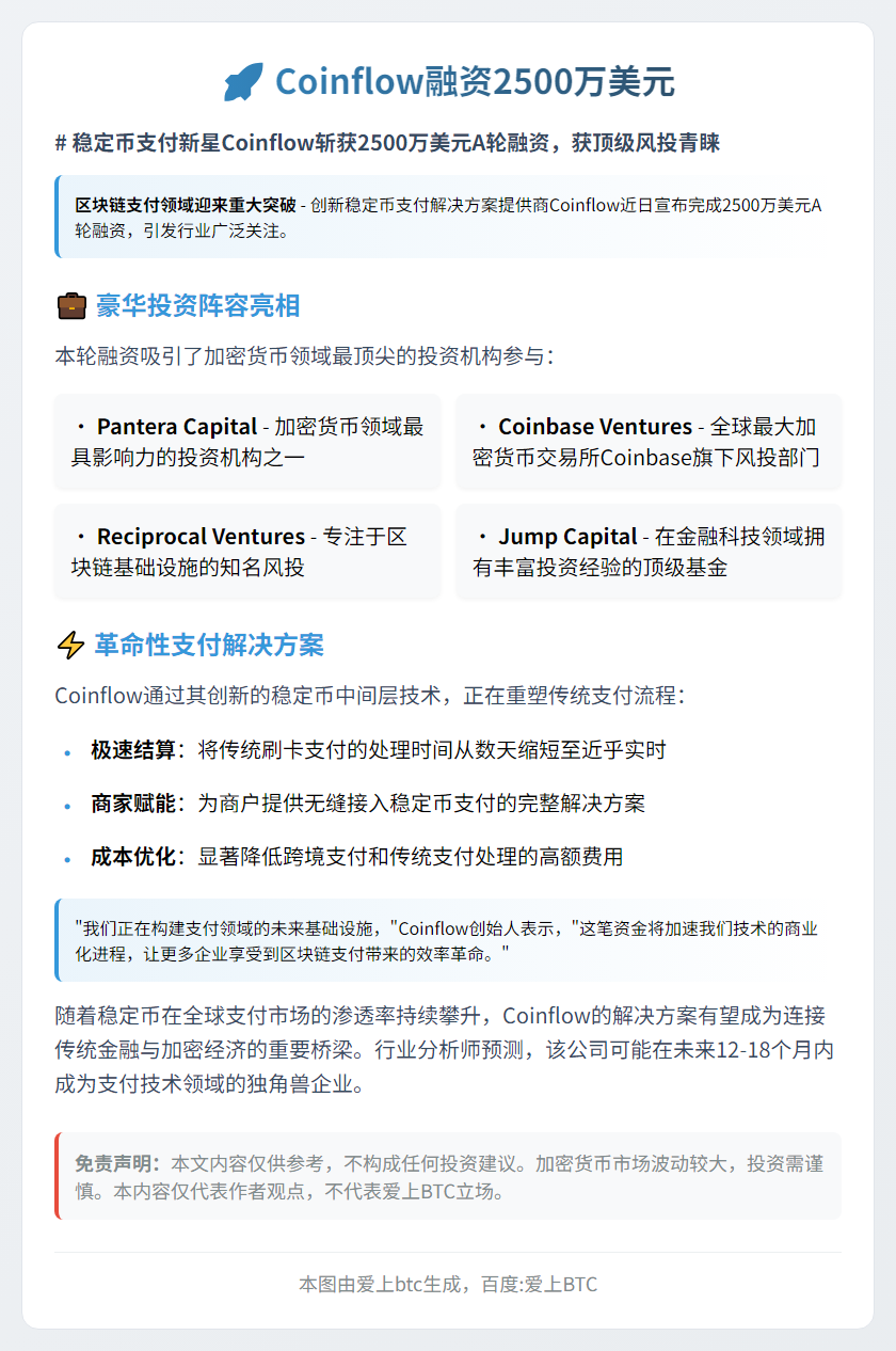 Coinflow融资2500万美元