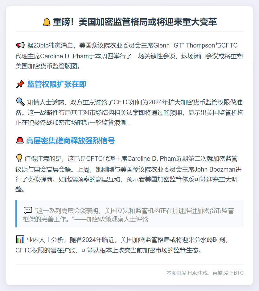 美众议院与CFTC商讨加密监管扩权