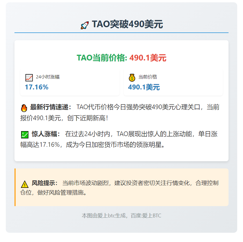 TAO突破490美元
