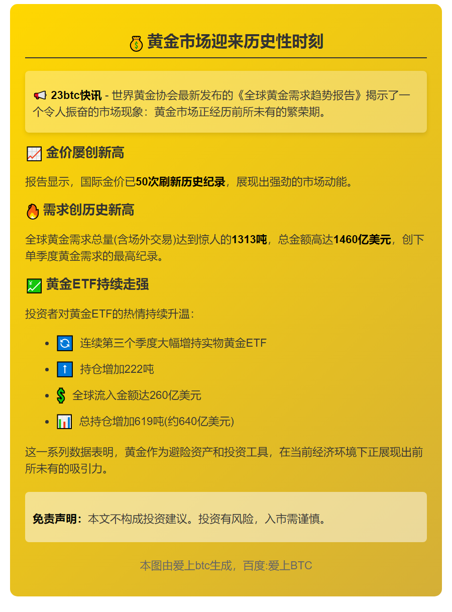 2025年金价50次新高，Q3需求破纪录