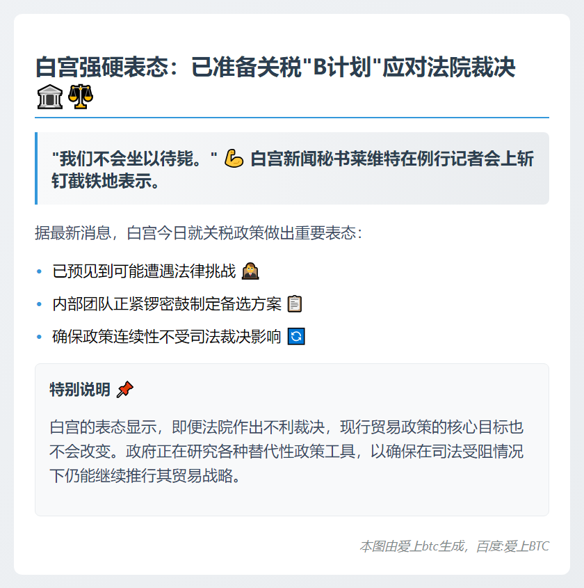 白宫：若关税被否将推备用方案