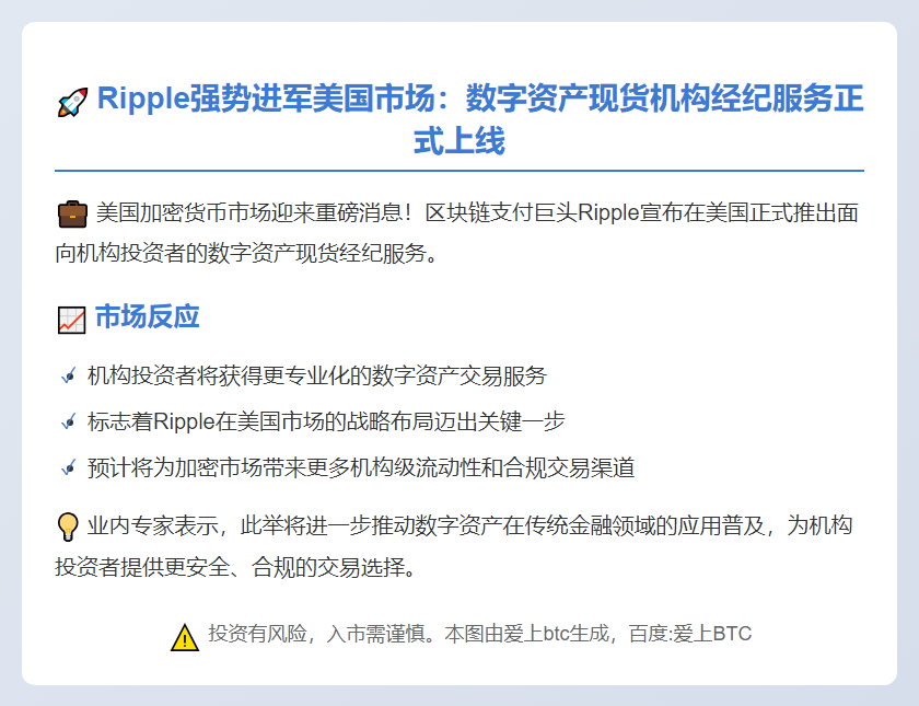 Ripple推出美国数字资产经纪服务