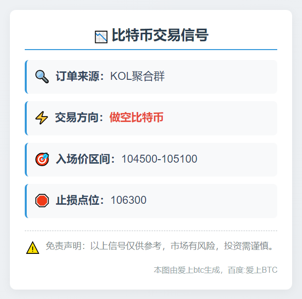做空比特币104500-105100