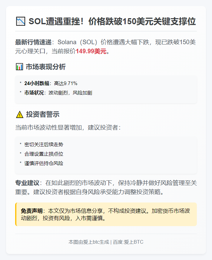 SOL跌破150美元