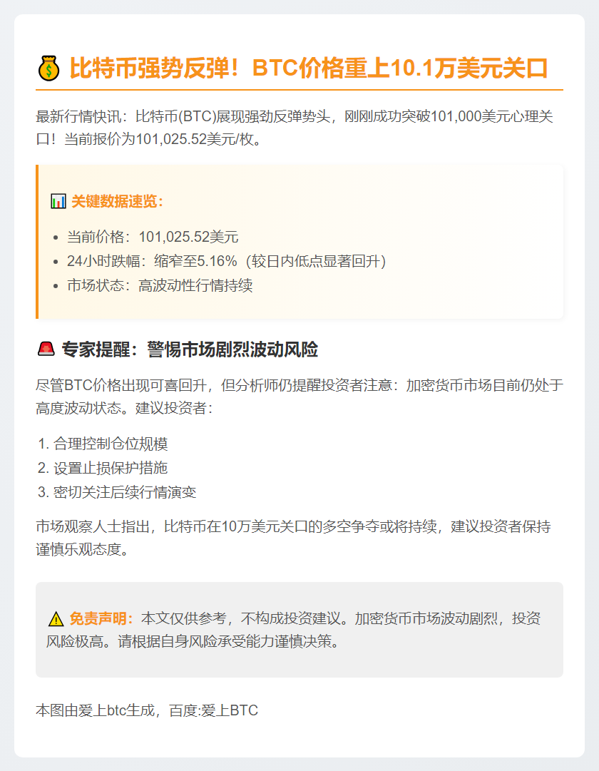 比特币突破10.1万美元