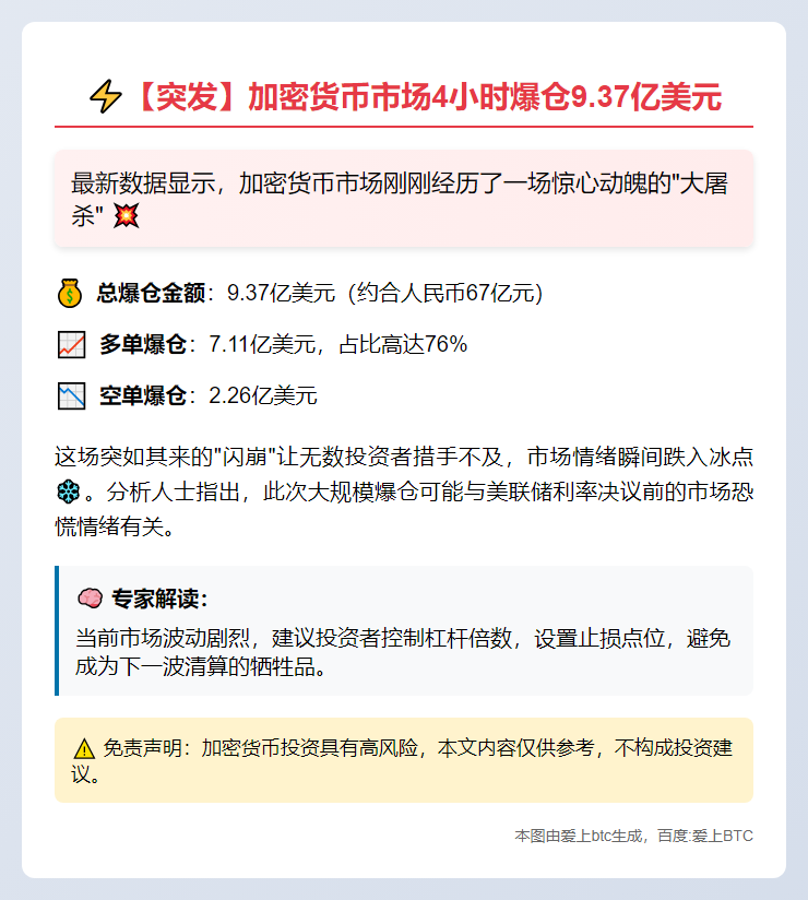 4小时爆仓9.37亿美元