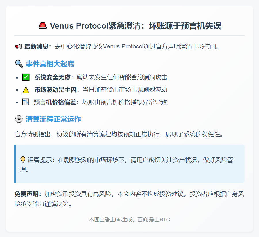 Venus Protocol：坏账源于预言机失误