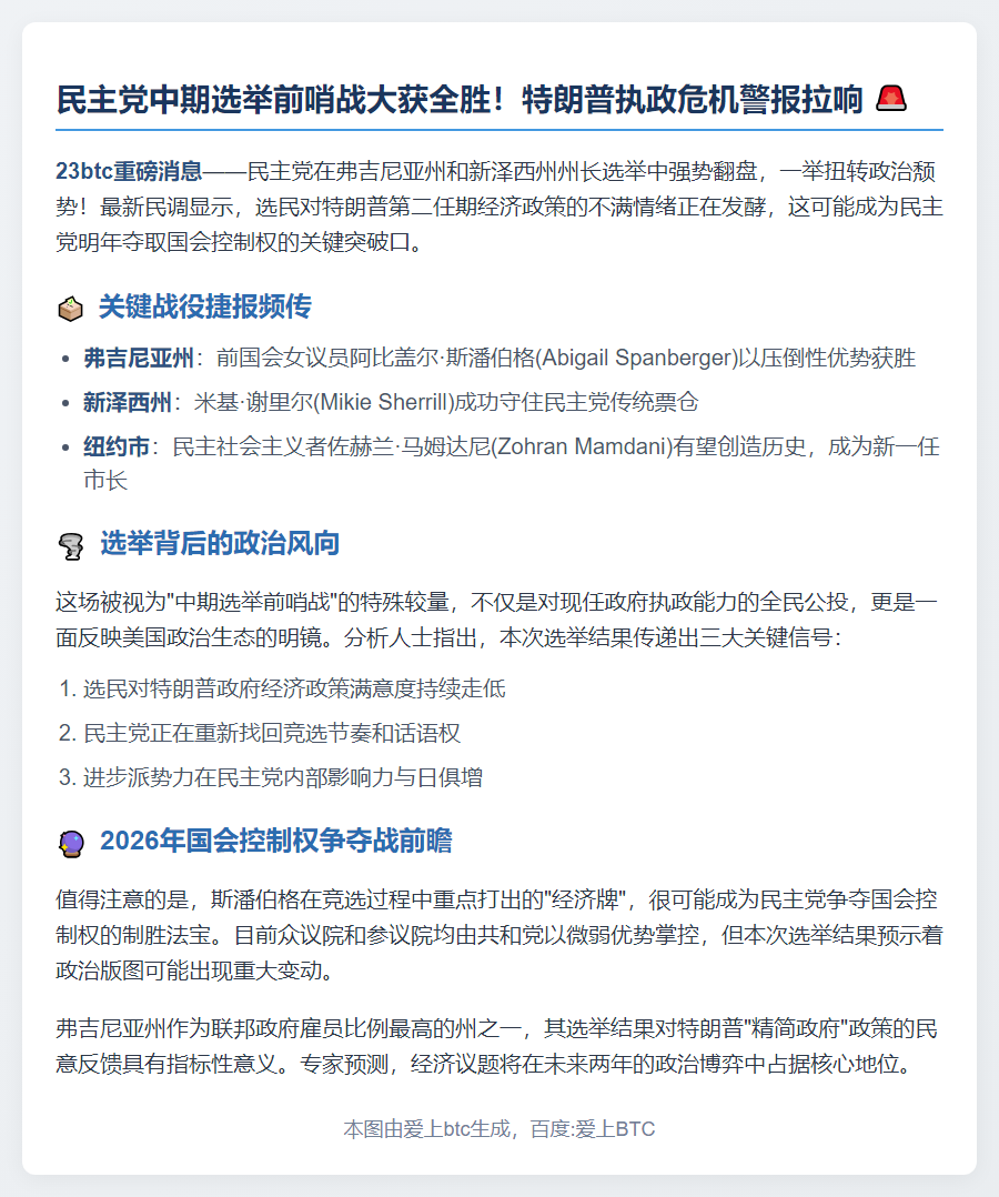 中期选举民主党胜 特朗普拉响警报