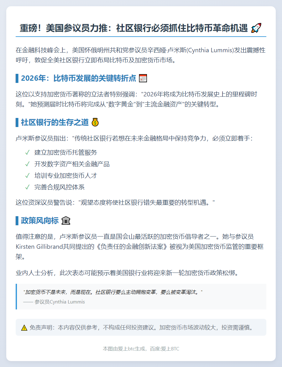 美议员呼吁银行接纳比特币