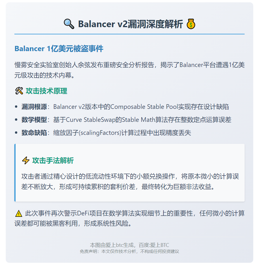 Balancer v2漏洞致低流动性兑换放大获利