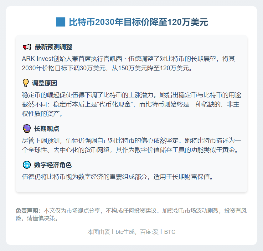 比特币2030年目标价降至120万美元